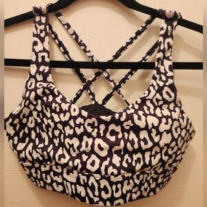 ZYIA Black and White Leopard Sports Bra